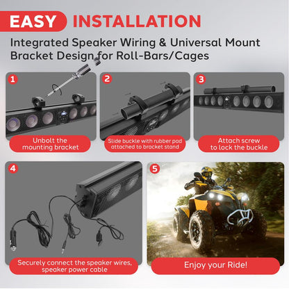 Marine Waterproof Soundbar 46" with RGB Lights 240W RMS