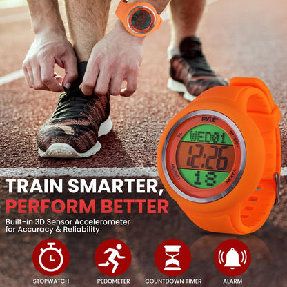 Multi-Function Sports Watch, Accurate 3D Sensor, Removable Face, Orange