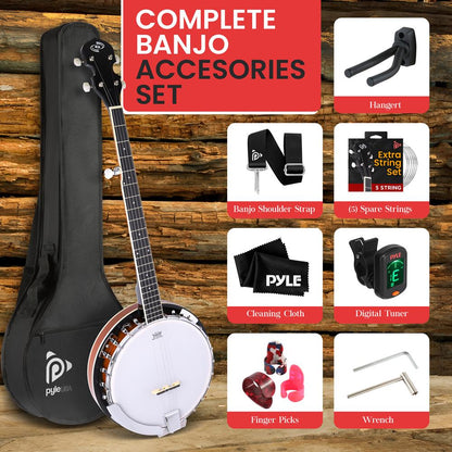 5-String Banjo Kit, Rich Sound, Remo Head, Sapele Resonator, Sunburst