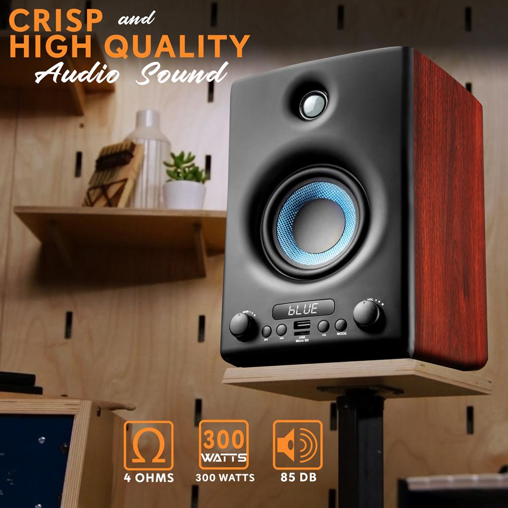 product image number 3 for Pyle Hi-Fi Home Bookshelf Monitor Speakers