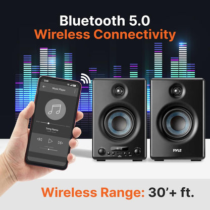 product image number 3 for Pyle Hi-Fi Home Bookshelf Monitor Speakers