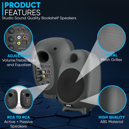 product image number 6 for Pyle Hi-Fi Home Bookshelf Monitor Speakers