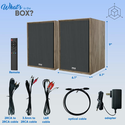 Bluetooth Bookshelf Speakers Hi-Fi Sound 60W MDF Wood