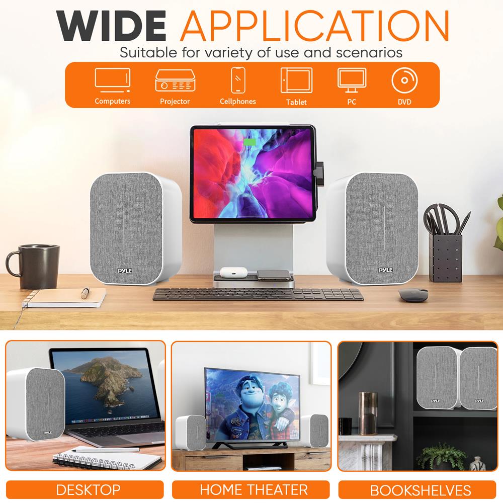 product image number 4 for Pyle Hi-Fi Home Bookshelf Monitor Speakers