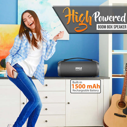 Portable Bluetooth Boombox Speaker - Wireless Streaming, 17W, Rechargeable