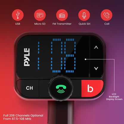 Portable Car Music Transmitter, Hands-Free, Bluetooth 5.0, LCD Display