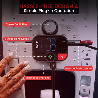 Portable Car Music Transmitter, Hands-Free, Bluetooth 5.0, LCD Display