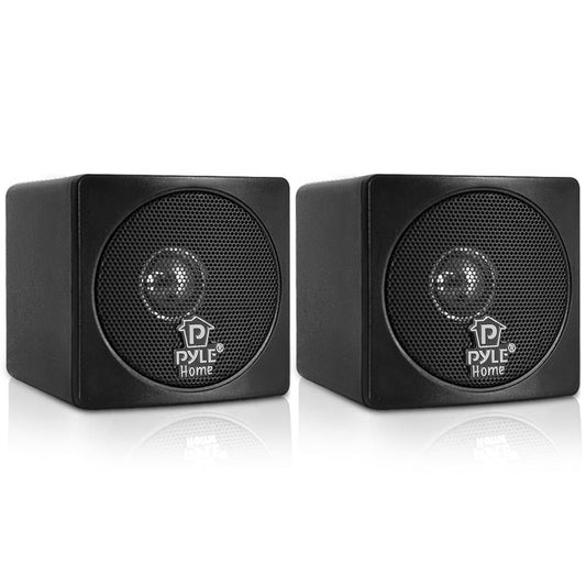 Mini Cube Bookshelf Speakers 100W 3" Paper Cone Driver Pair