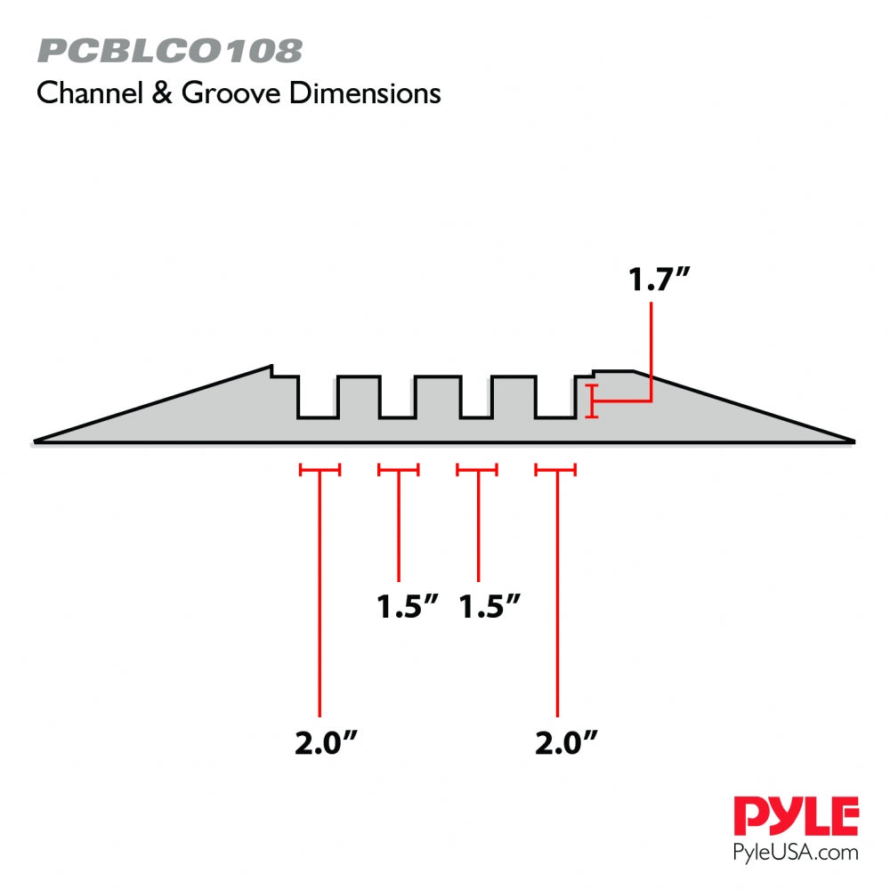 product image number 3 for Pyle Cable Cover Ramp Safety Track, 4-Ch.