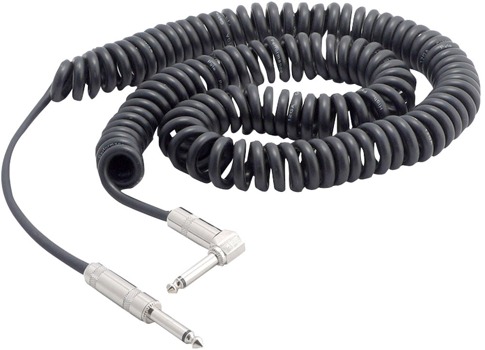 product image number 1 for Pyle Coiled 25' Ft. 1/4'' Right Angle Cable
