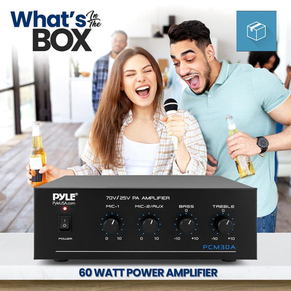 60W Compact Power Amplifier with Bluetooth and Remote