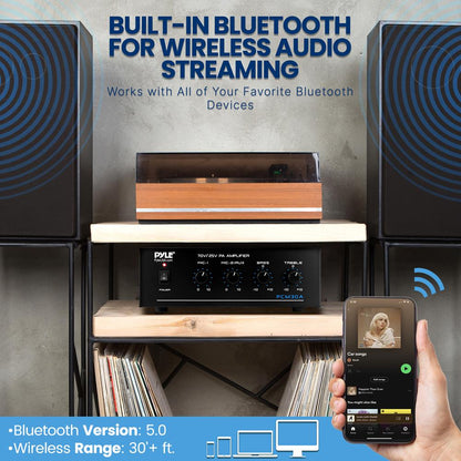 60W Bluetooth Power Amplifier with USB SD FM Radio