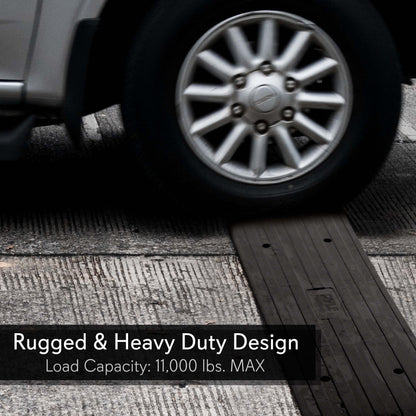 Driveway Curb Ramp - 11,000 lb Capacity, Heavy Duty Rubber, 4 ft Length