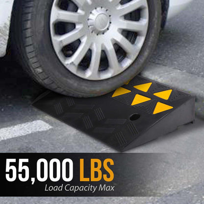 Heavy-Duty Curbside Ramp Set, 55,000 lbs Capacity, Yellow Reflective