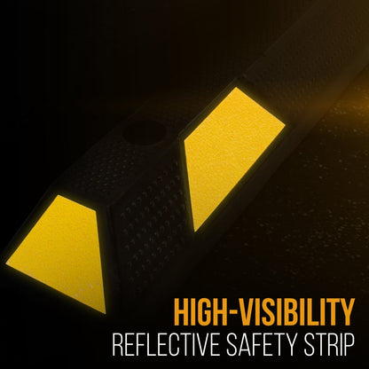 Parking Curb Stopper, Protects Bumpers, Heavy-Duty Rubber, Yellow Strips