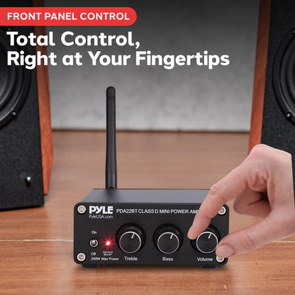 200W Bluetooth 5.0 Stereo Amplifier - Compact Mini Receiver with Bass Control