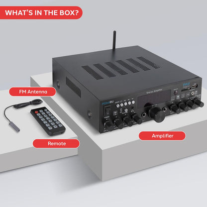 Bluetooth Stereo Amplifier 200W Wireless Streaming Optical/Phono/Coaxial