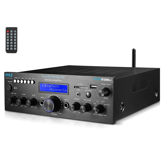 Bluetooth Stereo Amplifier 200W Power FM Radio LCD Display