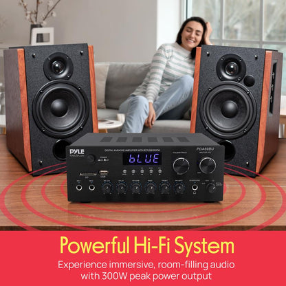 Compact Home Theater Amplifier Stereo Re
