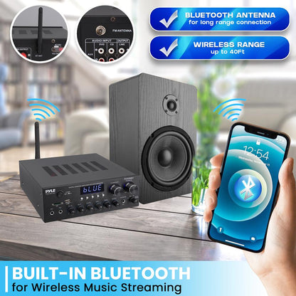 300W Compact Bluetooth Stereo Amplifier with FM & USB