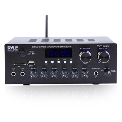 Stereo Amplifier with Bluetooth, 300W HiFi Sound, Metal Panel