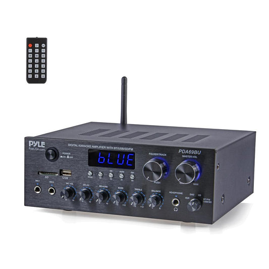 Stereo Amplifier with Bluetooth, 300W HiFi Sound, Metal Panel