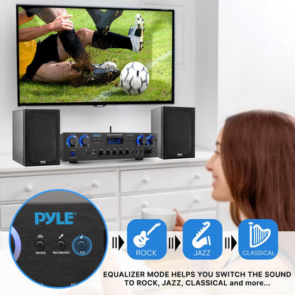 Bluetooth Home Theater Amplifier 800W 4-Channel Compact Design
