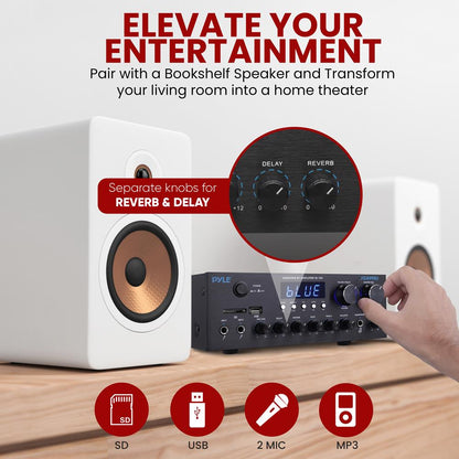 Wireless Amplifier 300W Power Bluetooth Streaming Metal Panel