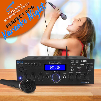 Wireless Stereo Amplifier 200W Bluetooth HDMI/FM Radio LCD Display