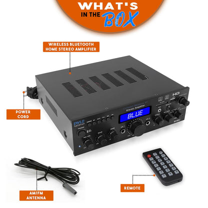 Wireless Stereo Amplifier 200W Bluetooth HDMI/FM Radio LCD Display