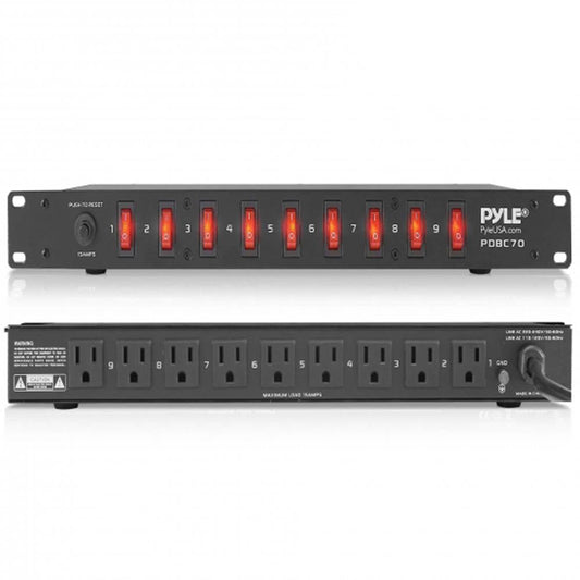 9-Switch Rack Mount Power Supply with Noise Filter