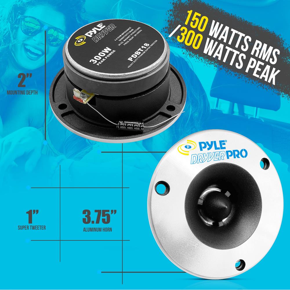 product image number 2 for Pyle 3.75'' Bullet Titanium Horn Tweeter