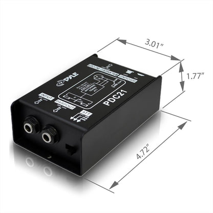 Direct Injection Audio Box - Hum Eliminator, Steel Chassis, 1/4" Connector