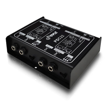 Dual Passive DI Box - Hum Eliminator, Steel Chassis, 1/4" to XLR
