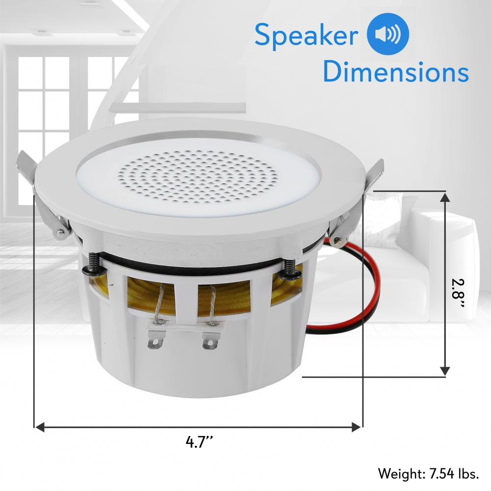 product image number 5 for Pyle 3.5'' Led Bluetooth Ceiling Speakers Kit