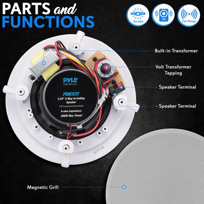 Haut-parleurs encastrés mur/plafond de 5,25'' 