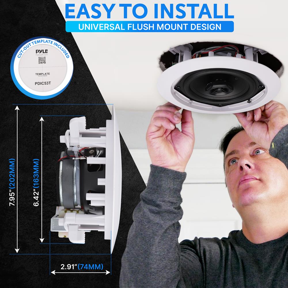 product image number 4 for Pyle 5.25’’ In-Wall / Ceiling Speakers