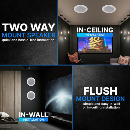 Haut-parleurs encastrés mur/plafond de 5,25'' 