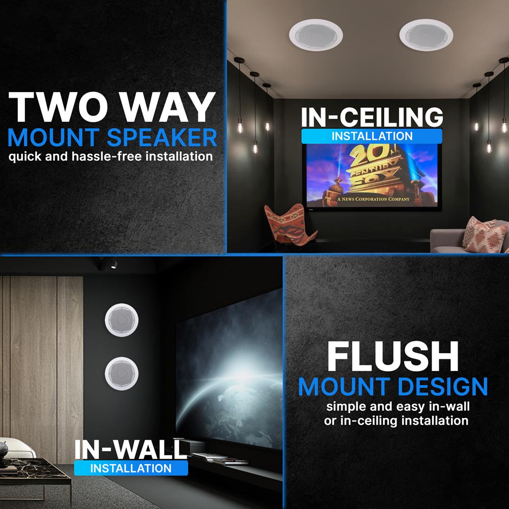 product image number 8 for Pyle 5.25’’ In-Wall / Ceiling Speakers