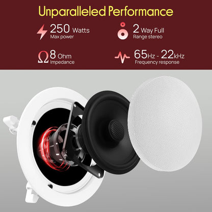 Haut-parleurs muraux / de plafond 6,5'' pour la maison 