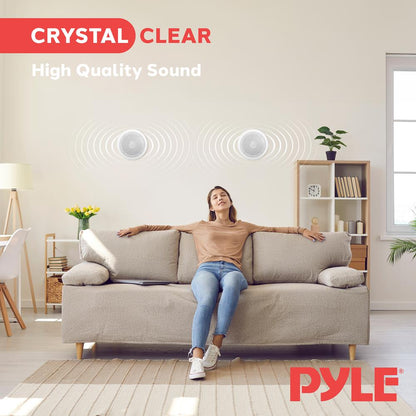 6.5" In-Wall/Ceiling Speakers Pair, 250W, Titanium Tweeter, Flush Mount
