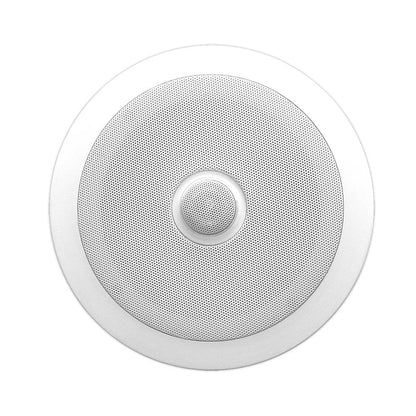 8" Ceiling Speakers Pair, 300W, Directable Tweeter, Flush Mount, White