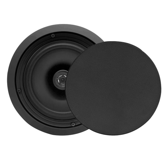 8" Ceiling Speakers Pair, Easy Install, 250W, Flush Mount