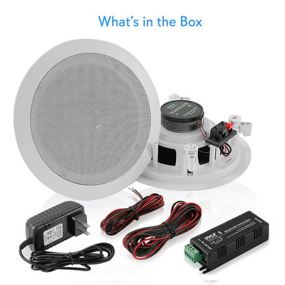 5.25" Bluetooth Ceiling/Wall Speakers 150W Flush Mount Poly Cone