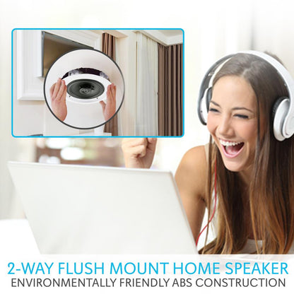 8" Bluetooth Ceiling Speakers 250W Polypropylene Cone Flush Mount
