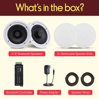 Haut-parleurs de plafond Bluetooth pour la maison de 8,0'' 