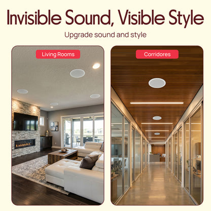 Haut-parleurs de plafond Bluetooth pour la maison de 8,0'' 