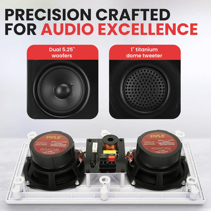 Ceiling Wall Speaker 300W Dual Woofers Titanium Tweeter White