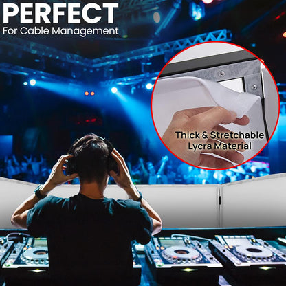 DJ Booth Cover Screen - Clean Setup, Stretchable Lycra, White