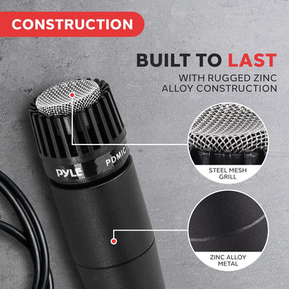 Dynamic Handheld Microphone, High Output, Built-in Pop Filter, Rugged Design